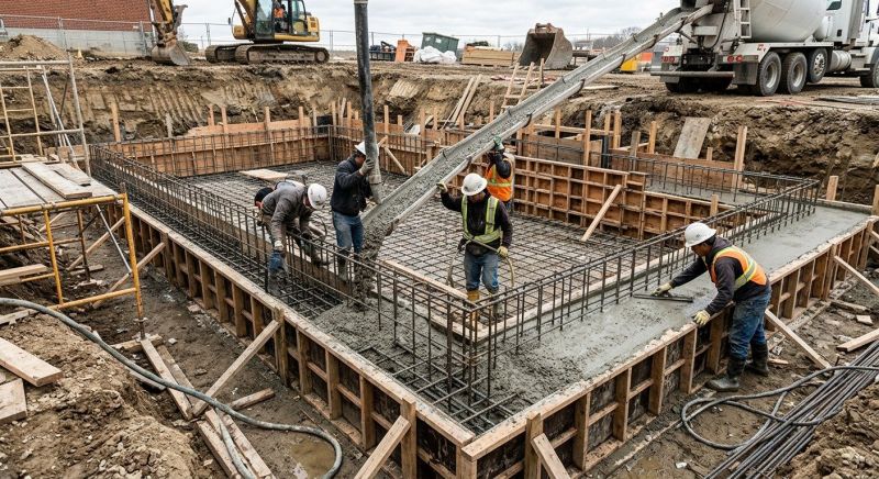 Basement Concrete Installation in Berkley, MI