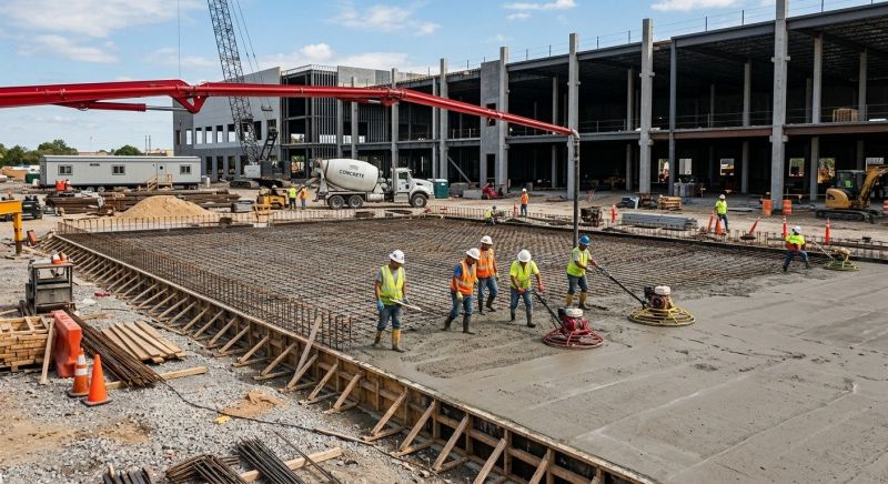 Commercial Slab Installation in Carleton, MI