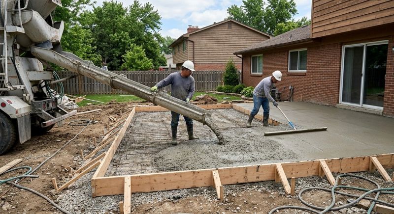 Concrete Flatwork Installation in Troy, MI
