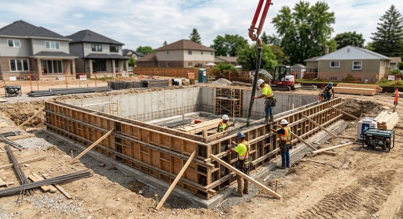 Foundation Construction in New Boston, MI